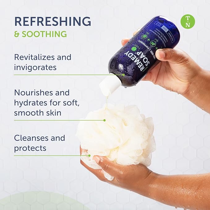 Truremedy Naturals Body Wash 2-pack (12 oz Each) Natural Antifungal Shower Gels - Tea Tree &amp Peppermint and Lavender