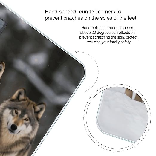 Pack of Wolves Bathroom Scale for Body Weight 400 Lb Weight Scale with High Precision Sensors Tempered Glass Highly Accurate Digital Weighing Machine for People