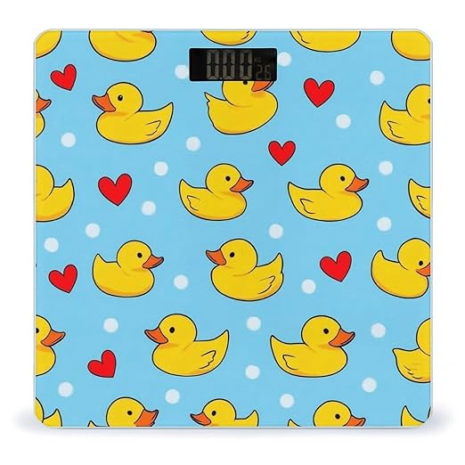 Smart Scale for Body Weight Automatic Switch Digital Bathroom Weighing Scale Pink Heart Polka Dots Blue Yellow Rubber Ducks