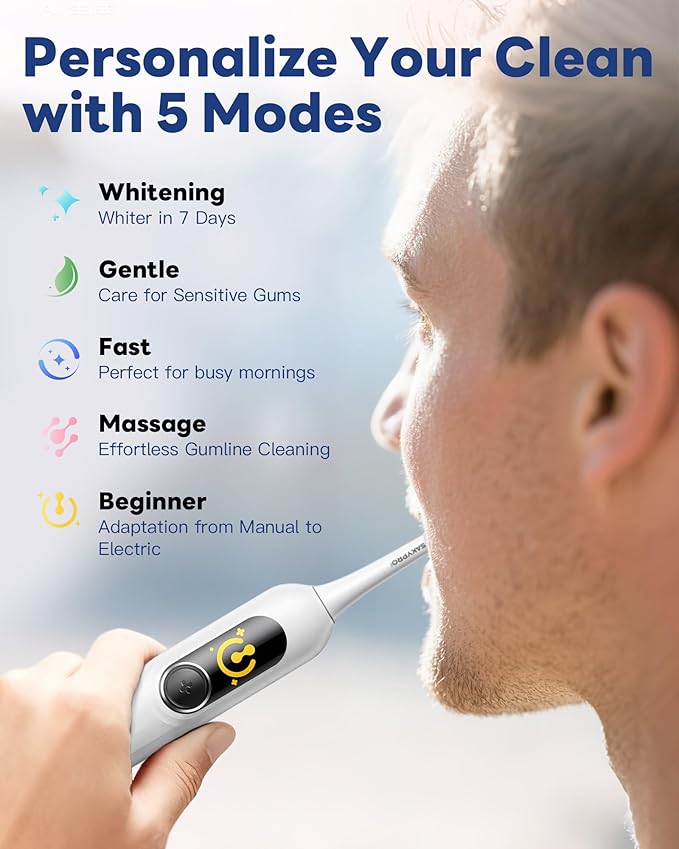 G5S Electric Toothbrush (White) + Ultra White Toothpaste 2 Pack 150-Day Rechargeable Toothbrush Visibly Whitens Yellow Teeth