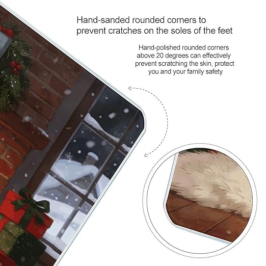 Cozy Christmas Smart Scale for Body Weight Digital Bathroom Scale Toughened Glass Weight Scale with Large LCD Backlight Display High Precision Scales Weighing Machine
