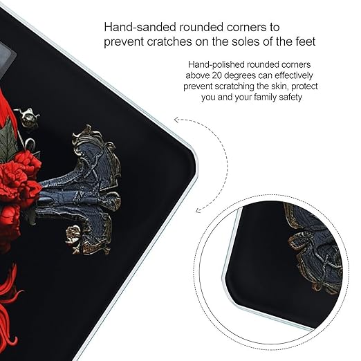 Pirate Skull Digital Bathroom Scale for Body Weight with High Precision Digital Weighing Scale with BMI Clear LCD Display and Step-On Measures Weight Up to 180kg