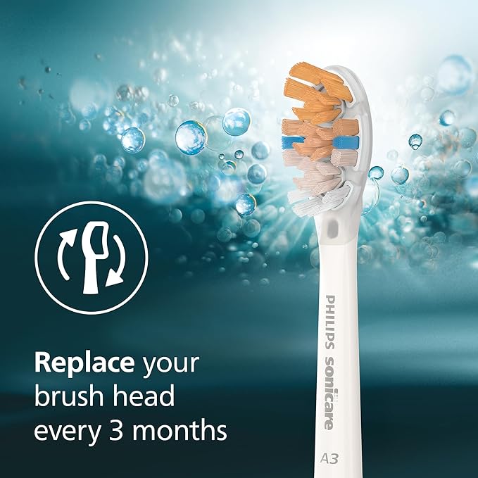Philips Sonicare A3 Premium All-in-One Genuine Replacement Toothbrush Heads White 2 Pack HX9092/65
