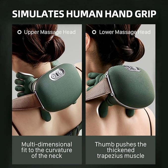 4d Shiatsu Neck and Shoulder Massager with Heat - Wireless &amp Rechargeable for Hands-Free Deep Tissue Pain Relief Portable for Home Office Car