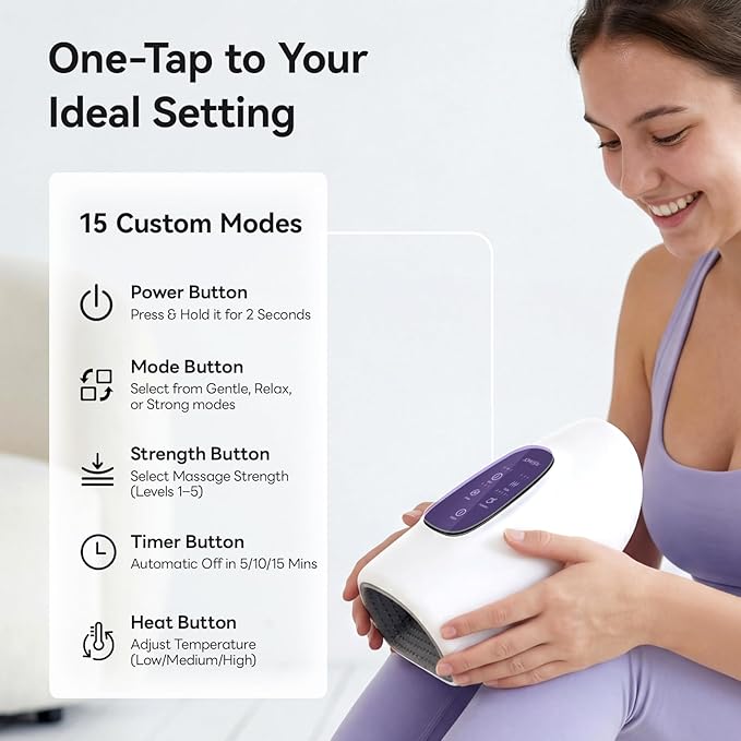 vrenmol Hand Massager with Heat and Compression: 5 Compression 3 Temperatures 3 Modes Massage Models Heated Electric Massager for Hand Massage Tools At Home