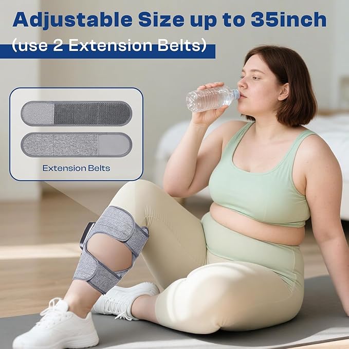 Cordless Leg Massager with Heat and Compression Rechargeable Leg Compression Massager for Circulation Muscle Relaxation for Calf Gifts for Dad Mom Men Women Gym Office Home (1 Piece)