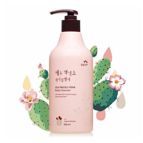 1 PC Prickly Pear Skin Cleanser Moisturizing Purifying Relieving Dry Bath Cleanser Shower Gel Skin Wash 500ml Pink