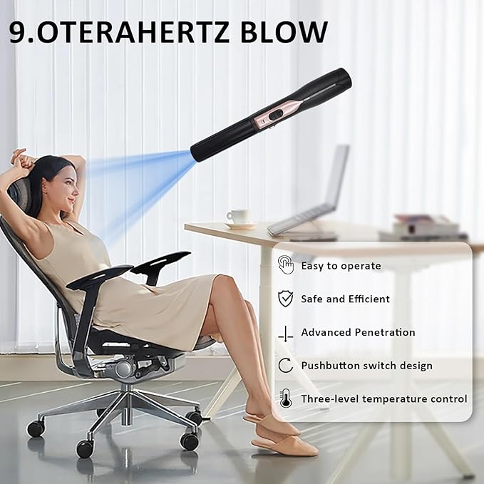 Terahertz Wand 9.0 Electric THZ Therapy Blower Portable Quantum Wellness and Body Massage Instrument Water Enhancement with Terahertz Frequency for Women and Men