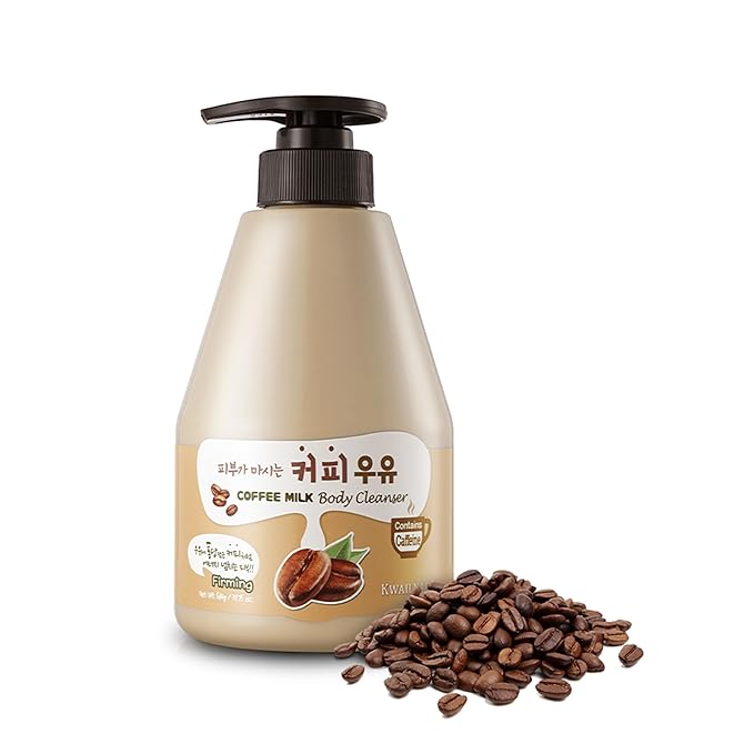 WELCOS Kwailnara Dalgona &amp Coffee Milk Body Wash Set – Exfoliating &amp Nourishing Korean Skincare Duo with Black Sugar &amp Coffee Extract 560g / 19.75oz Each