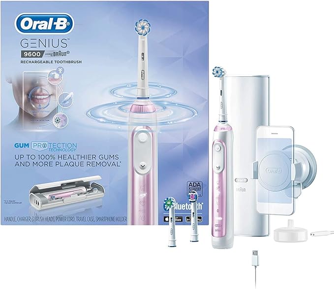 Oral-B Genius 9600 Electric Toothbrush 3 Brush Heads Sakura Pink