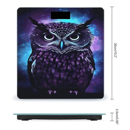 Purple Owl Scale for Body Weight Sturdy Tempered Glass Weighing Scales with LCD Display Accurate Digital Bathroom Scale Convenient Body Fat Smart Scales 400lb