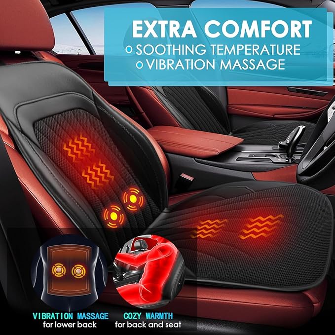 3 in 1 Massage Cushion with Winter Cooling Seat Covers Chair Massager for Full Body 12V Car Seat Covers (WinterSummerMassage-1)