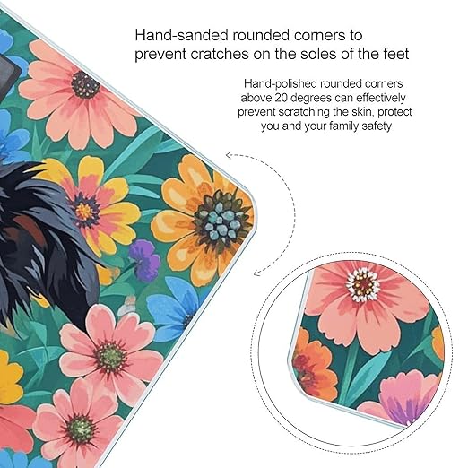 Border Collie Florals Weight Scale Large Digital Bathroom Scales with Bright LED Display Non Slip Digital Scale and Step On Fashion Weighing Machine for Body