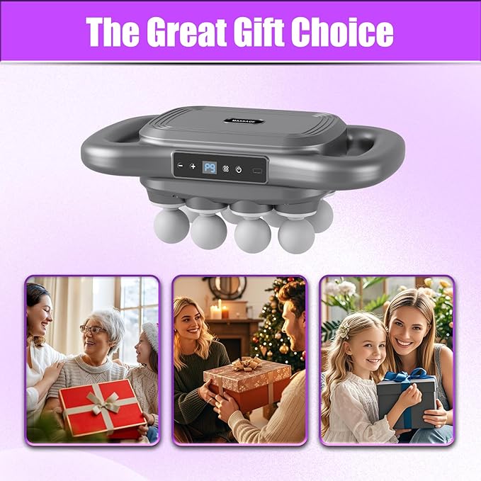 Massage Gun Deep Tissue with 16 Heads 9 Modes &amp 9 Levels – Full Body Muscle Massager for Fascia Electric Percussion Massager Gun for Muscles
