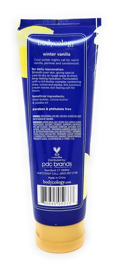 Winter Vanilla 2 in 1 Body Wash &amp Bubble Bath 16 fl oz &amp Winter Vanilla Butter Body Cream 8 oz (Pack of 2)