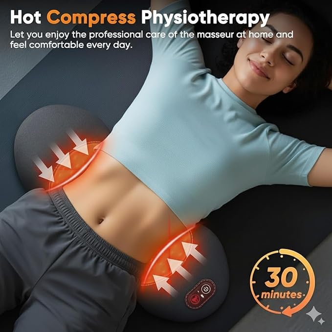 3 in 1 Back Massager for Spine and Lower Back Electric Lumbar Massager with Heat Spine Massage Pillow with Traction Support for Home and Office Comfort (Grey)
