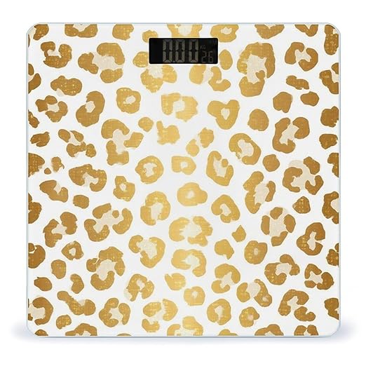 Automatic Switch Digital Bathroom Weighing Scale Smart Scale for Body Weight Cheetah Gold Leopard Print