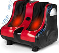 MEDIMALL Foot and Calf Massager Electric Foot Massager with Smooth Heating &amp Vibrate Function Adjustable Tilt and Washable Sleeves Perfect for Relaxation and Pain Relief up to US Size 9.5 (Red