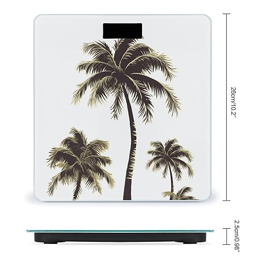 Palm Tree Scale for Body Weight Sturdy Tempered Glass Weighing Scales with LCD Display Accurate Digital Bathroom Scale Convenient Body Fat Smart Scales 400lb