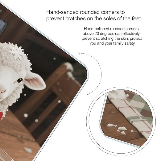 Christmas Sheep Weight Scale Large Digital Bathroom Scales with Bright LED Display Non Slip Digital Scale and Step On Fashion Weighing Machine for Body