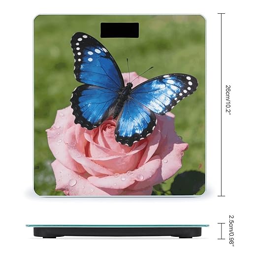 Blue Butterfly Smart Scale for Body Weight Digital Bathroom Scale Toughened Glass Weight Scale with Large LCD Backlight Display High Precision Scales Weighing Machine