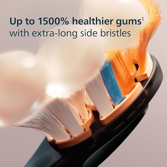 Philips Sonicare A3 All-in-One - Genuine Replacement Electric Toothbrush Heads Black 4 Pack One Year Supply HX9094/95