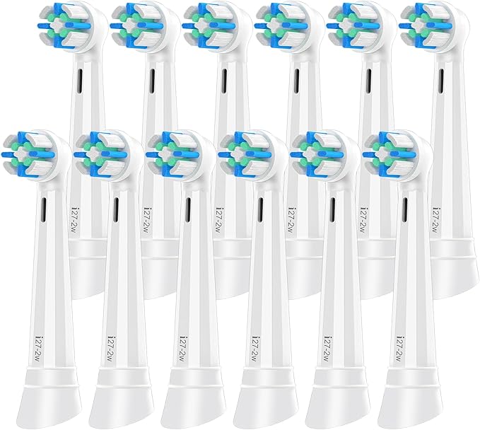 12 Pcs IO Toothbrush Heads with Medium Bristle Compatible with Oral B IO Replacement Heads Compatible with Oral B IO 2/3/4/5/6/7/8/9/10/Deep Clean Series Electric Toothbrushes (White)