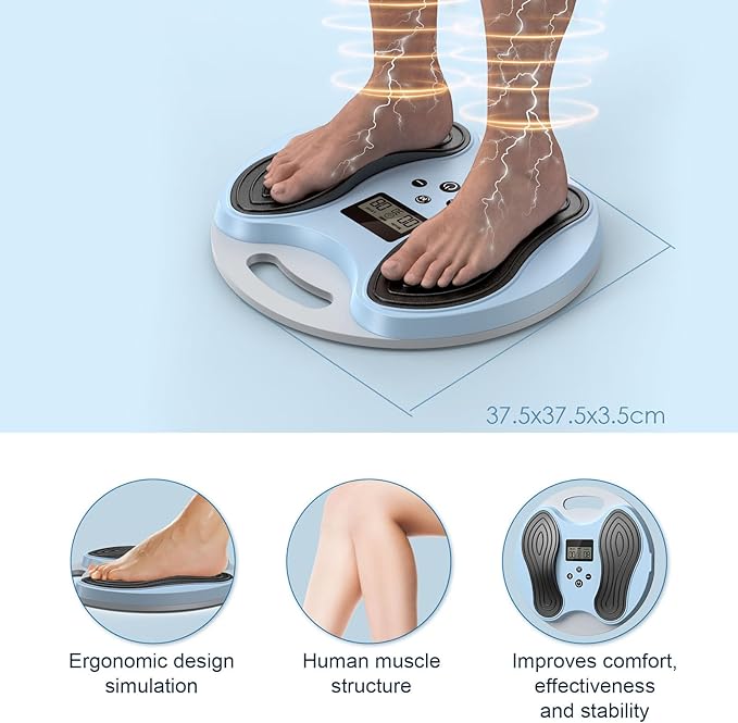 EMS Foot Massager for Neuropathy &amp Pain Relief-Electric Muscle &amp Nerve Circulation Stimulator for Feet &amp Legs10 Modes 20 Intensities
