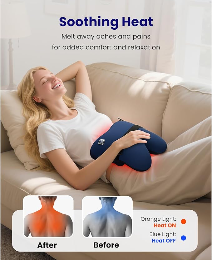 BOB AND BRAD Cordless Back Massager with Heat FSA Eligible HSA Shiatsu Back Massager for Pain Relief Deep Tissue 3D Kneading Massage Pillow for Pain Relief Soothing Full-Body Relief for Family