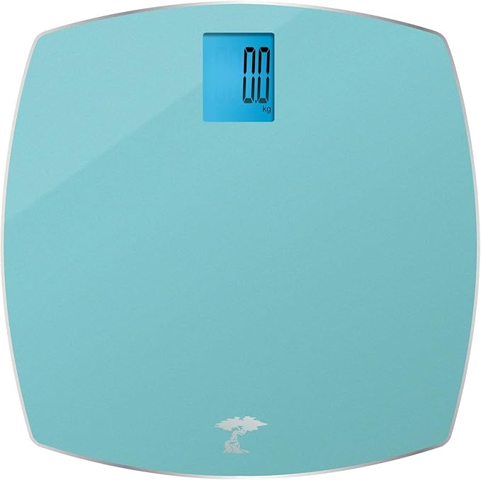 ToiletTree Products 400 lb Capacity Precision Digital Glass Bathroom Scale Blue