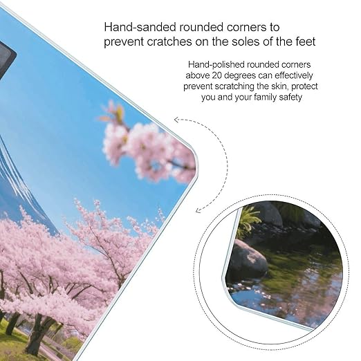 Creek &amp Cherry Blossoms Weight Scale Large Digital Bathroom Scales with Bright LED Display Non Slip Digital Scale and Step On Fashion Weighing Machine for Body