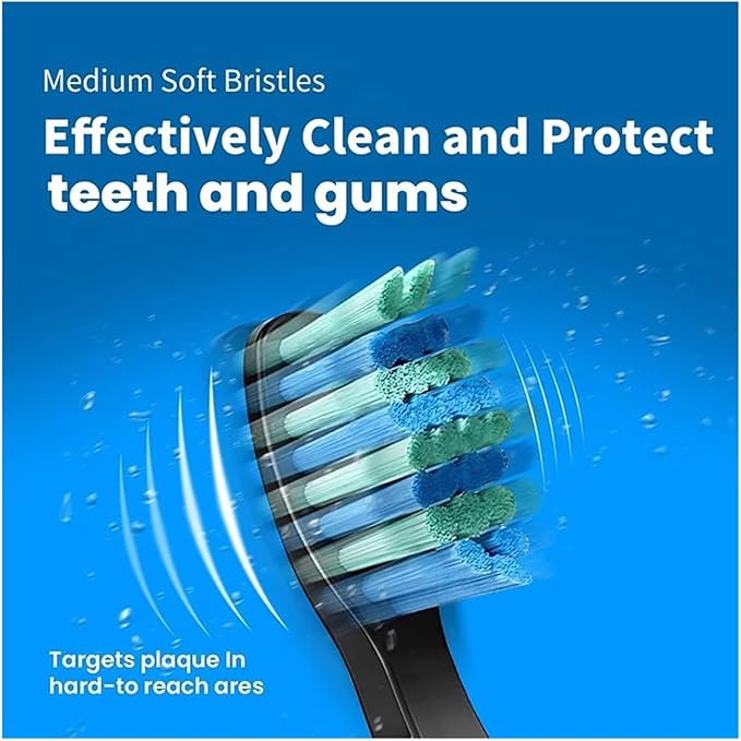 Compatible Electric Toothbrush Heads Replaceable Tooth Brush Head Soft Bristle SG-507/508/551(5 Black Heads only)