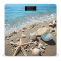 Ocean Sea Beach Seashells Starfish Blue Scale for Body Weight Anti-Slip Digital Bathroom Scale Sturdy Toughened Glass Weighing Scales High Precision Safe Rounded Corners Smart Scales