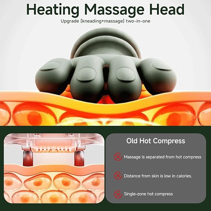 Neck Massager Electric Neck and Back Massager with Heat Simulated Human Hand Design Shoulder Neck Massage for Pain Relief and deep Tissue Shiatsu Massage 4D Kneading Gifts for Men Women