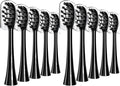 Replacement Toothbrush Heads Compatible with Gleem Electric W Shape Design Planted with Nylon Bristle10 Pack(Black)