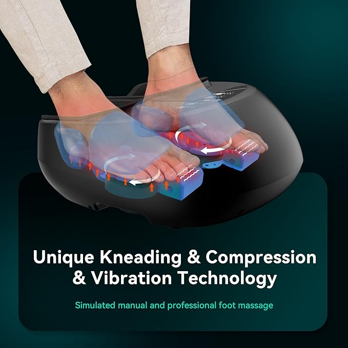 Snailax Foot Massager with Heat Remote Control Shiatsu Heated Foot Massager Machine with Deep Kneading Rolling Compression Vibration Size 13