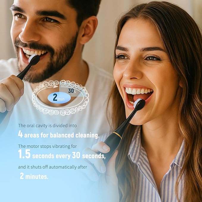 21 Pack Adult Electric Toothbrush Rechargeable Sonic Electric Toothbrush with 4 Brush Heads 6 Modes Timer Function IPX7 Waterproof 3 Colors
