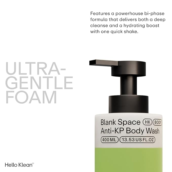 Blank Space Anti-KP Body Wash - Bi-Phase Cleanser Deeply Cleans &amp Removes Hard Water Residue - Hydrating Boost for Skin Moisture - Soothe Rough Dry &amp Sensitive Skin - Dermatologist Tested