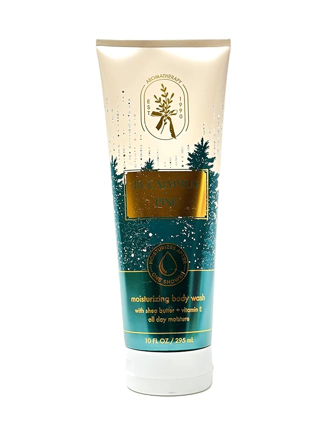 Bath and Body Moisturizing Body Wash with Shea Butter + Vitamin E (10 FL OZ / 295 ML Eucalyptus Pine)