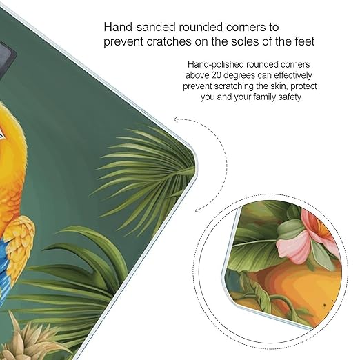 Summer Parrot Pineapple Bird Scale with LCD Precision Weighing Scales Sturdy Tempered Glass Weight Scales Easy-to-Read Anti-Slip Weight Digital Bathroom Scale for Daily