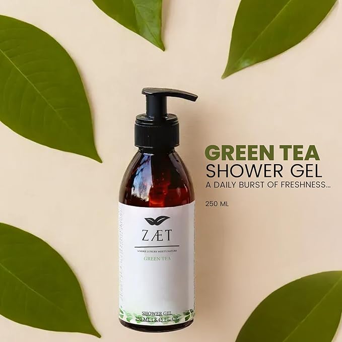 250ml Green Tea Shower Gel – Rejuvenating Body Wash for Women &amp Men Deep Cleansing Hydrating Shower Gel for Dry Skin and Other Skin Types – Luxury Beauty Daily Body Cleanser