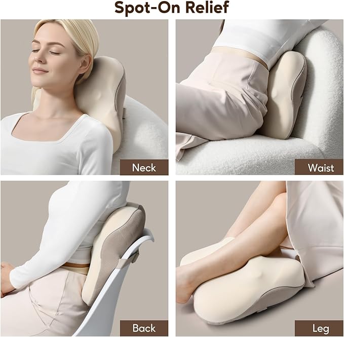arboleaf Back Massager for Pain Relief Deep Tissue Bluetooth App Control Shiatsu Neck Shoulder Massager with Heat Cordless Portable for Chair Car Office Home
