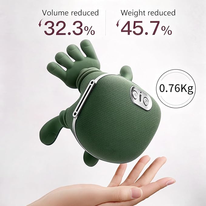 Heated Neck Massager Portable Shiatsu Neck and Back Massager Human Hand-Like Design Deep Massage Pain Relief Muscle Relaxation Electric Neck and Back Massager (Green)
