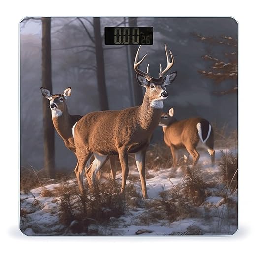 Deers Bathroom Scale Rounded Smart Scale for Body Weight Automatic Power On/Off Weight Scales Accurate Bathroom Digital Scales for Pet Home Bedroom Kitchen