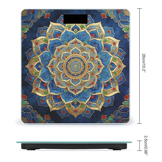 Mandala Smart Scale for Body Weight Digital Bathroom Scale Toughened Glass Weight Scale with Large LCD Backlight Display High Precision Scales Weighing Machine