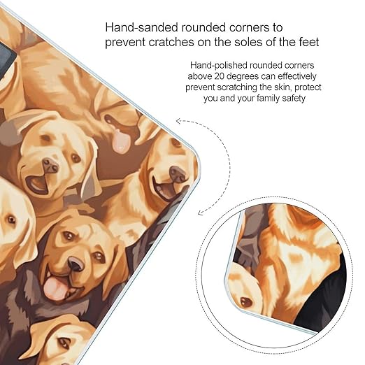 Labrador Retriever DogsScale for Body Weight with LCD High Precision Weighing Scales Fashion Sturdy Tempered Glass Weight Scales Easy-to-Read Digital Bathroom Scale for Daily 400lb