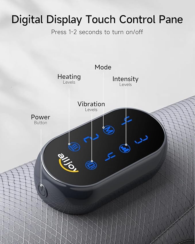 ALLJOY Cordless Calf Massager Leg Massage for Circulation and Pain Relief Christmas Gifts Rechargeable Calf Air Compression Massager with 2 Heat Levels 4 Modes 3 Intensities for Men Women Mom Dad
