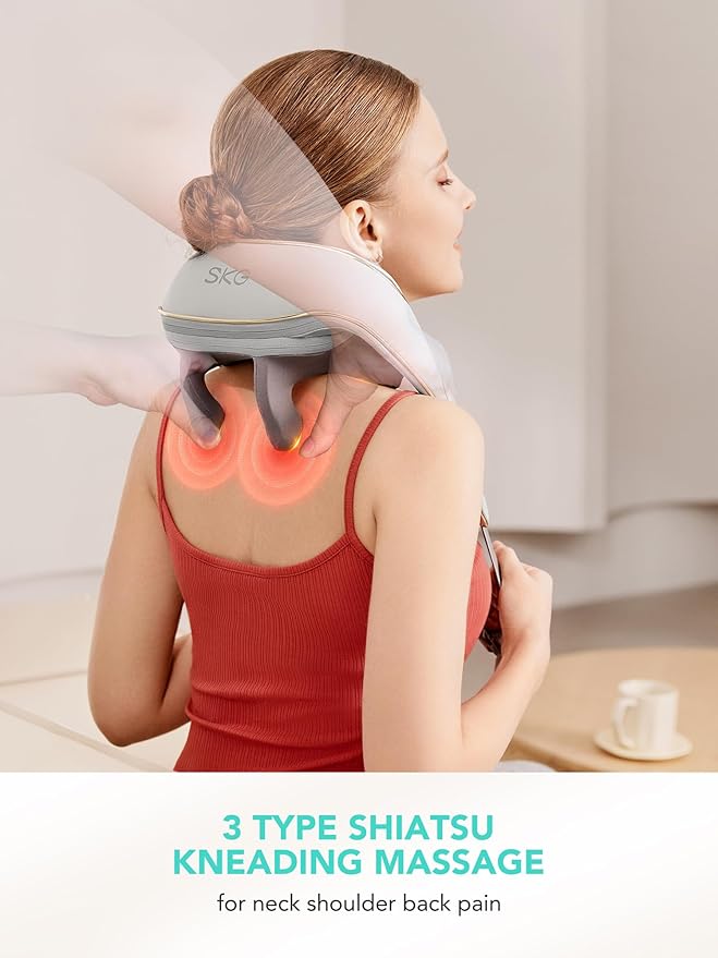 SKG 2025 Neck Massager for Pain Relief Deep Tissue 6D Kneading with Heat Cordless Neck &amp Shoulder Massage Valentine Gift for Men &amp Women H5 Mini