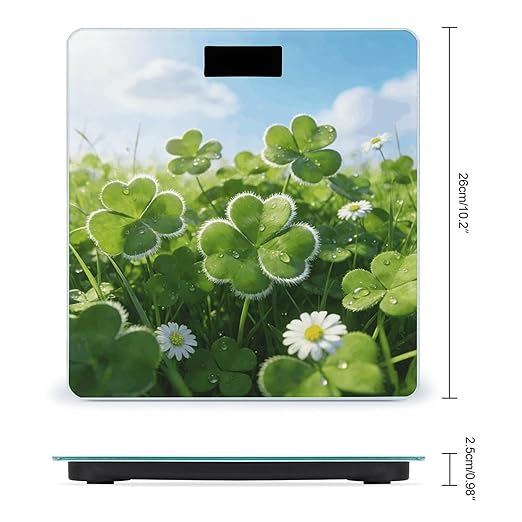 Clover Green Smart Scale for Body Weight Digital Bathroom Scale Toughened Glass Weight Scale with Large LCD Backlight Display High Precision Scales Weighing Machine
