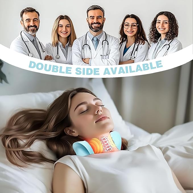 2026 New Neck Massager for Pain Relief and Muscle Relaxation Portable Neck and Shoulder Relaxer Electric Pillows with Heat 26° Angle Cervical Traction Device at Home &amp Office